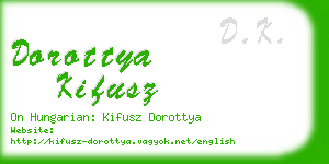 dorottya kifusz business card